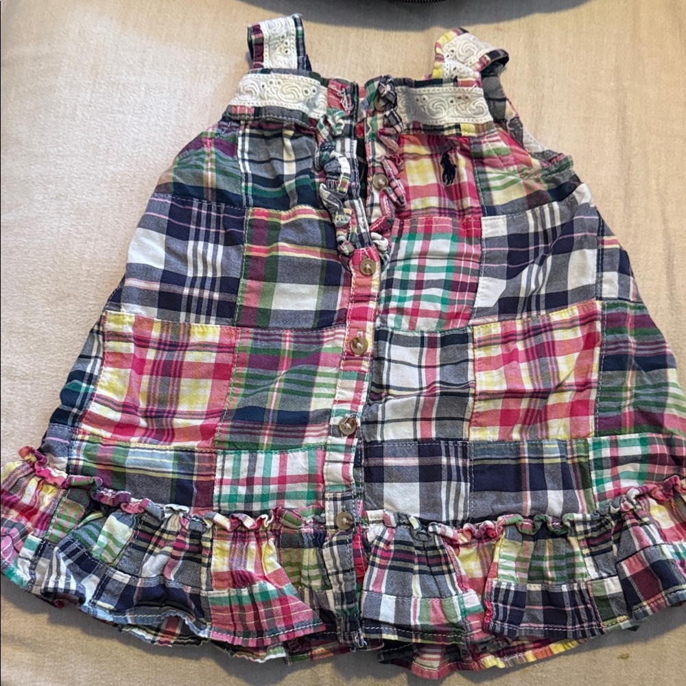 Plaid Sleeveless Dress with Ruffle Hem